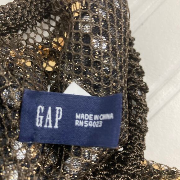 Gap Sequin Shoulder Bag Gold Brown Mesh Knit Circle Handles Retro Boho Y2K Bling - Picture 5 of 8